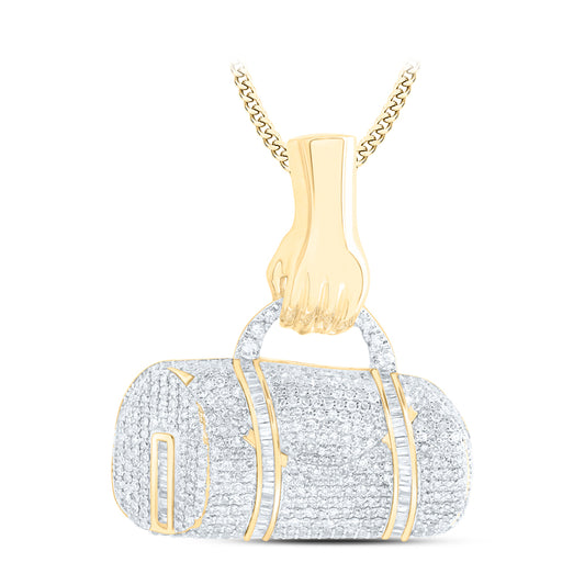 10kt Yellow Gold 2 1/2 Cttw Diamond Mens Charm