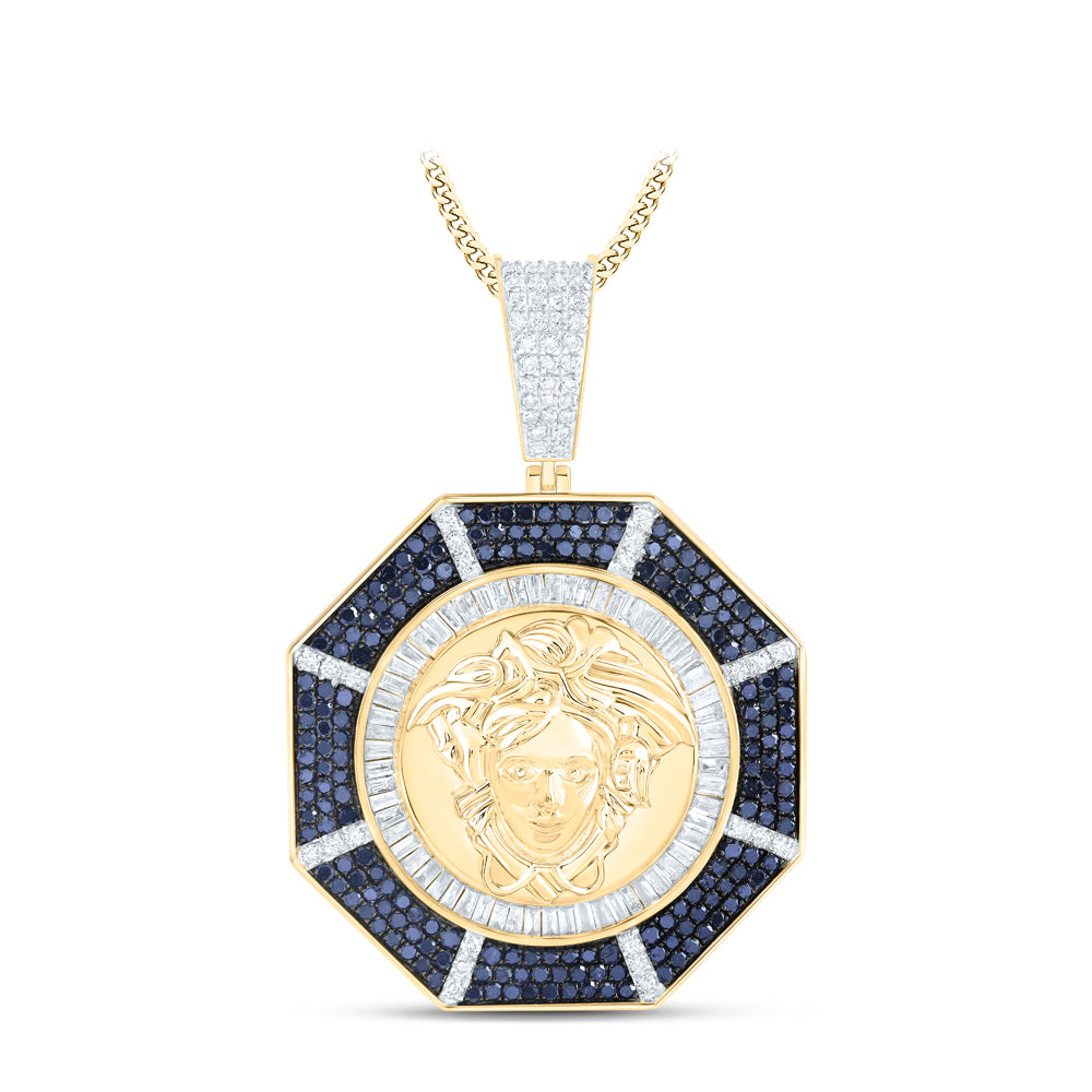 10kt Yellow Gold 2 Cttw Diamond Medusa Men's Charm