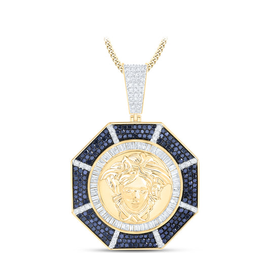 10kt Yellow Gold 2 Cttw Diamond Medusa Men's Charm
