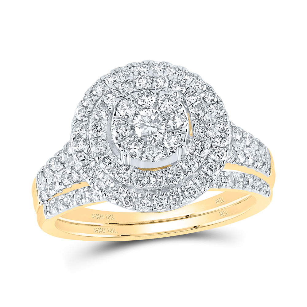 10K Yellow Gold 1Ctw Natural Diamond Fashion Bridal Set