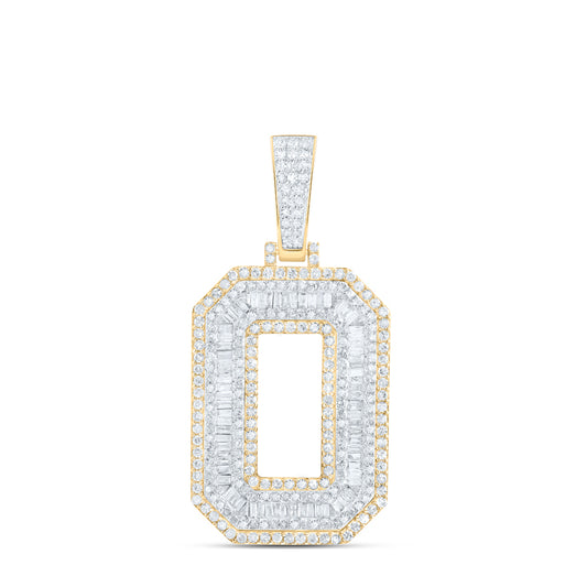 10kt Yellow Gold Diamond Initial Mens Pendant