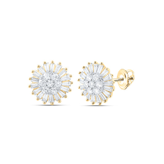 14kt Yellow Gold 5/8 Cttw Diamond Fashion Round Earring