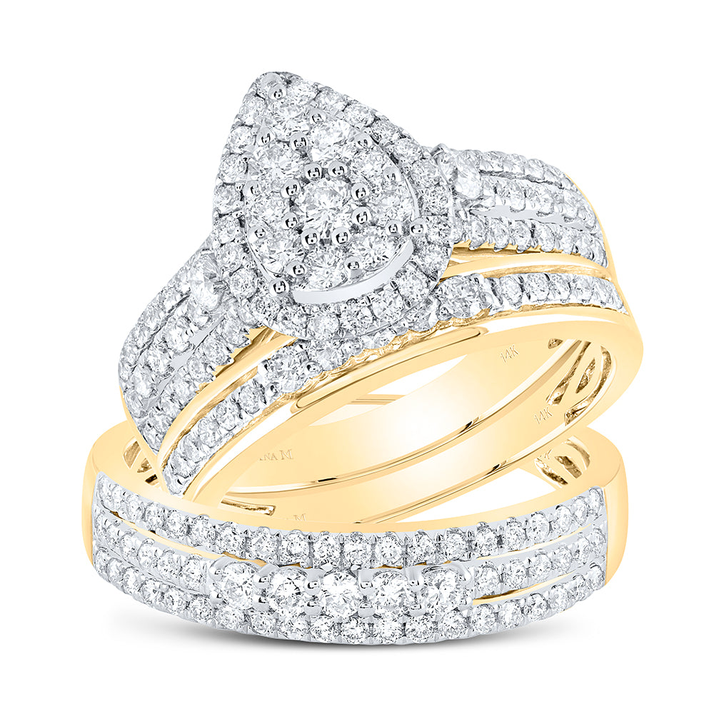 14kt Yellow Or White Gold 1 3/4ctw Diamond Ana M Trio Set