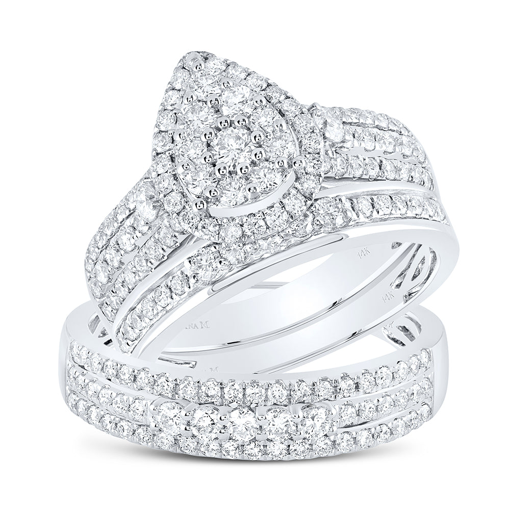14kt Yellow Or White Gold 1 3/4ctw Diamond Ana M Trio Set