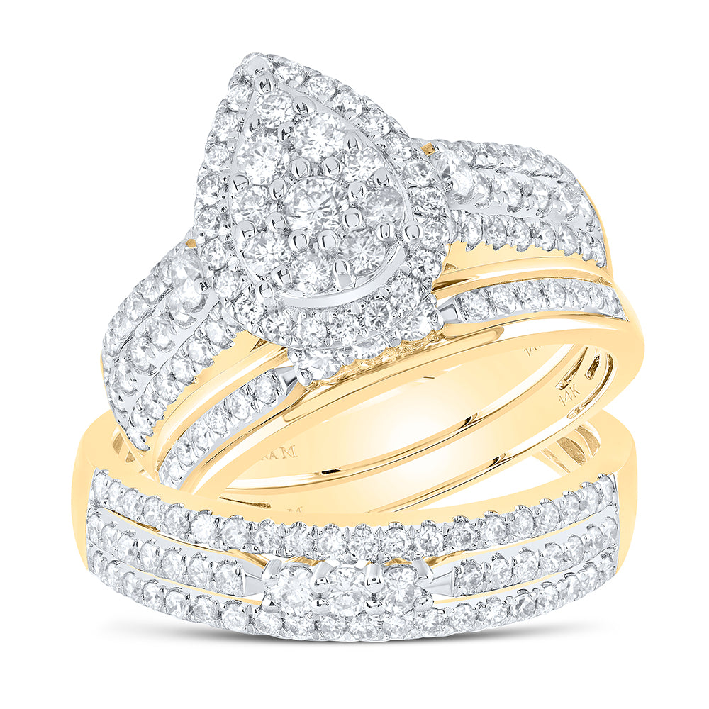 14kt Yellow Or White Gold 1 5/8 Ctw Diamond Ana M Trio Set