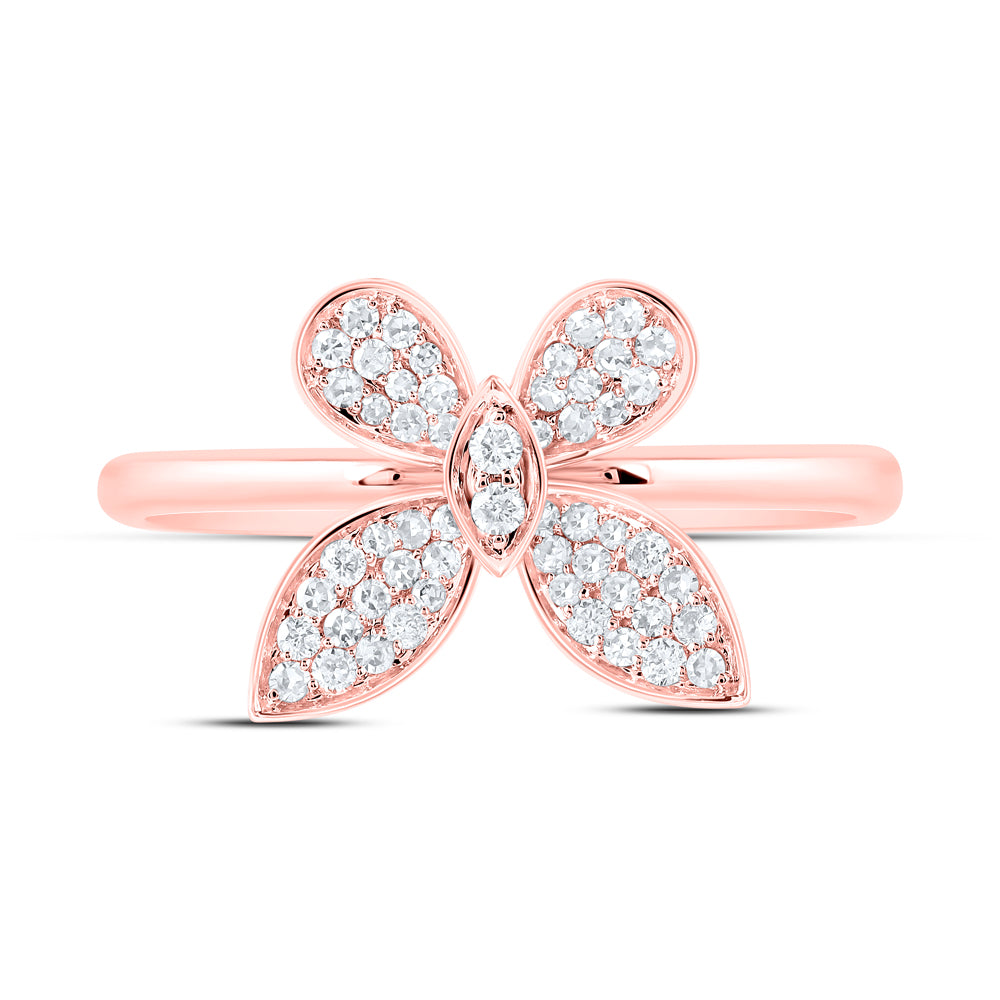 10kt Yellow Or White Or Rose Gold 1/4 Ctw Dia Nk Butterfly Fashion Ring