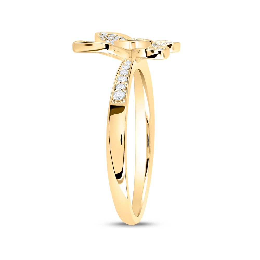 10kt Yellow Or White Or Rose Gold 1/3 Ctw Dia Nk Butterfly Fashion Ring