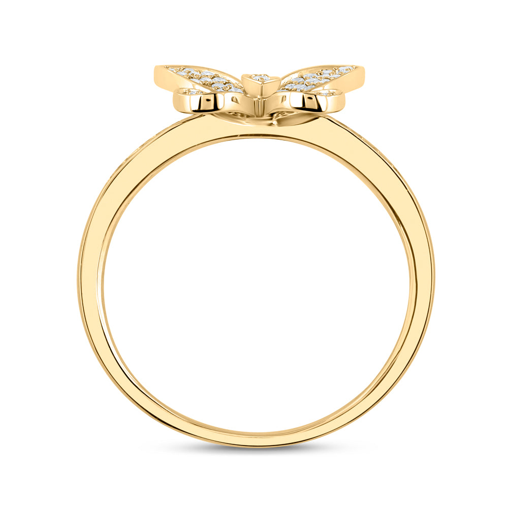 10kt Yellow Or White Or Rose Gold 1/3 Ctw Dia Nk Butterfly Fashion Ring