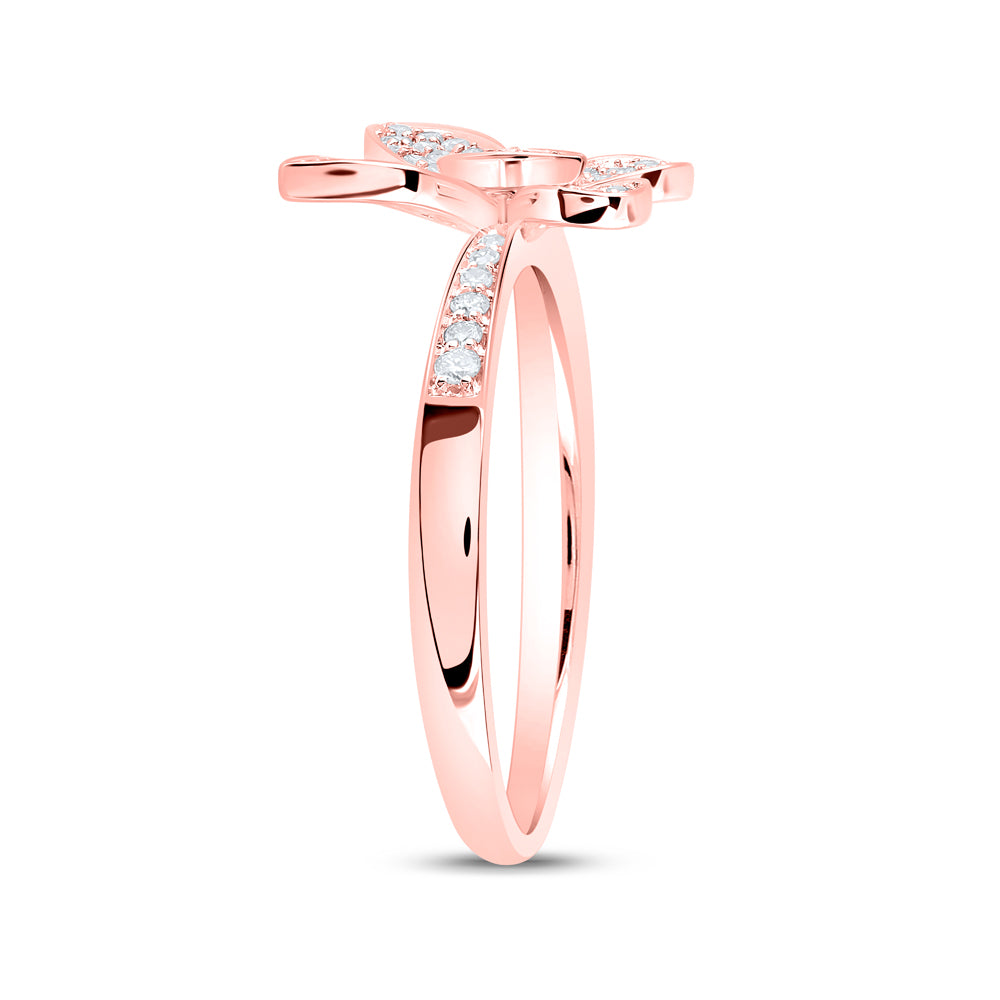 10kt Yellow Or White Or Rose Gold 1/3 Ctw Dia Nk Butterfly Fashion Ring