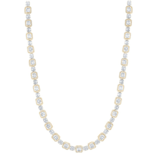 14K Yellow Gold 9 3/4 Ctw Diamond Fashion Necklace (18 Inch)