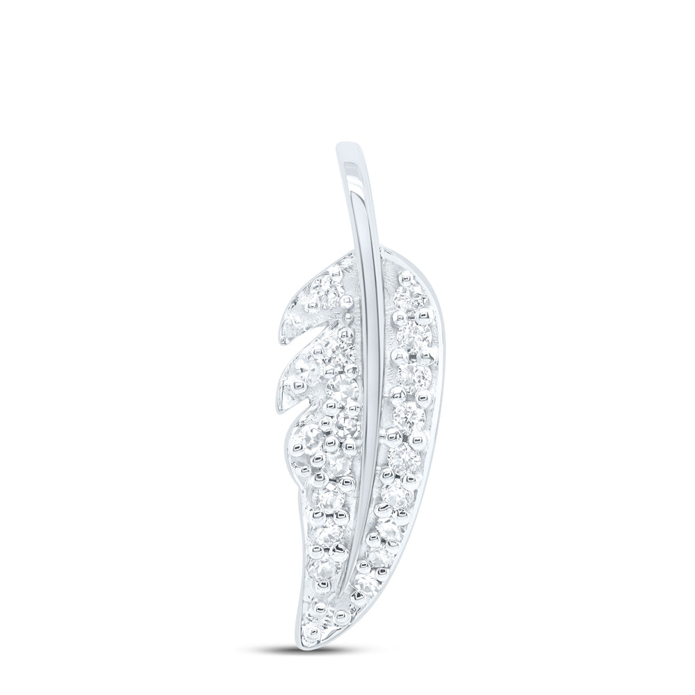 10K White Gold 1/10Ctw Natural Diamond Gift Pendant