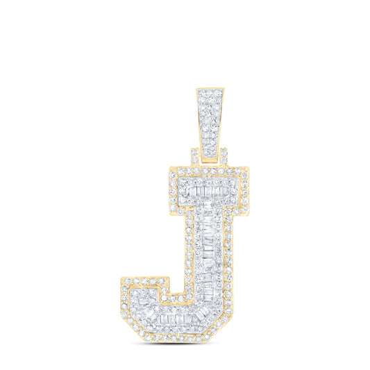 10kt Yellow Gold Diamond Initial Mens Pendant