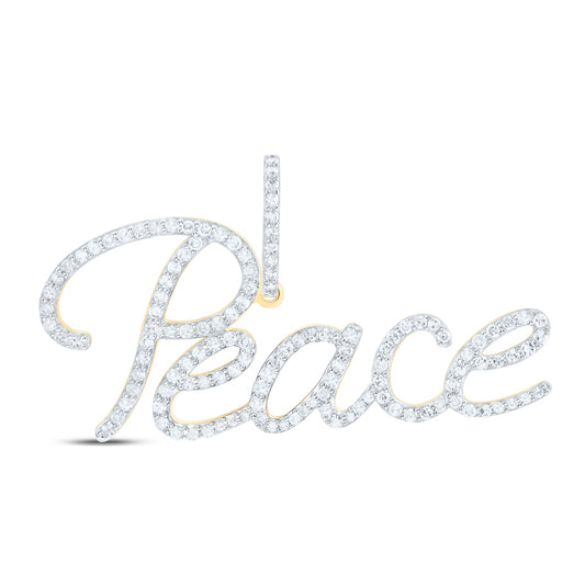 10kt Yellow Gold 7/8 Cttw Diamond Ãpeaceä Pendant