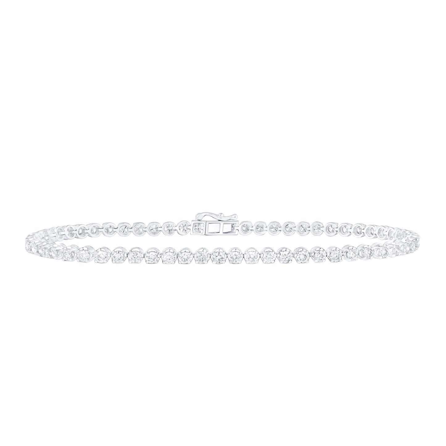 10kt White Gold 4 1/5 Cttw Diamond Mens Solitaire Bracelet, Length: 8.5 Inch