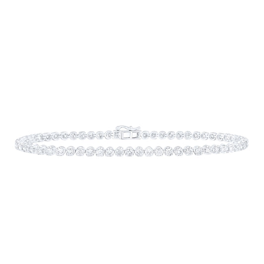 10kt White Gold 4 1/5 Cttw Diamond Mens Solitaire Bracelet, Length: 8.5 Inch
