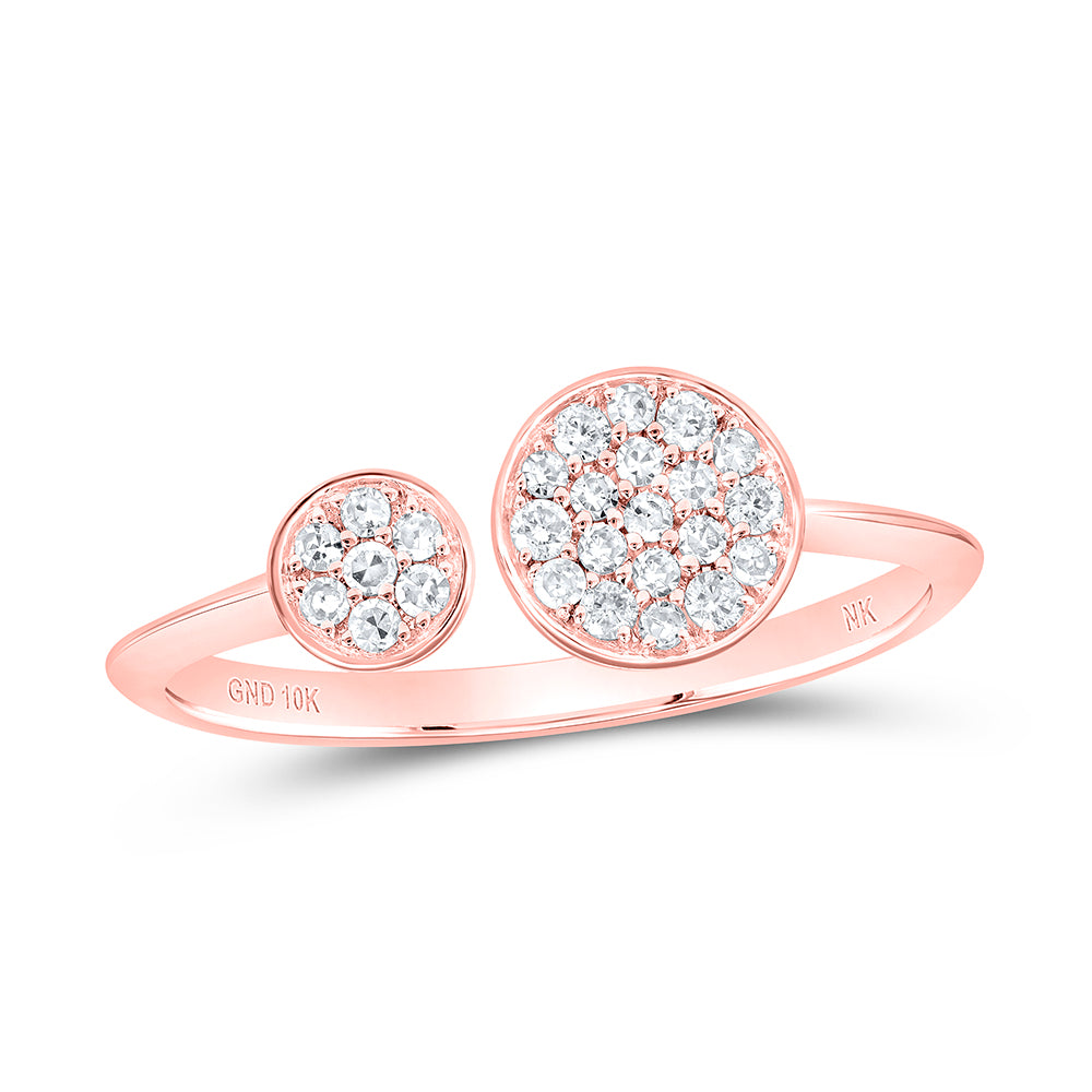 10kt Rose Gold 1/5 Cttw Wedding Engagement Anniversary Diamond Ring, Women Size: 5-9