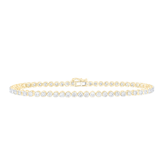 10K Yellow Gold 4 1/5 Ctw Diamond Mens Solitaire Bracelet (8.50 Inch)
