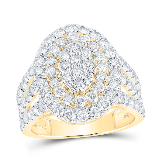 10kt Yellow Gold 2 3/8 Cttw Diamond Oval Ladies Wedding Engagement Anniversary Ring, Women Size: 5-9