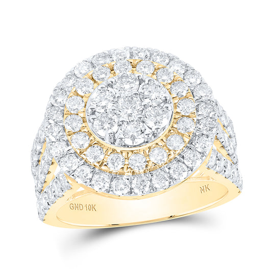 10kt Yellow Gold 2 5/8 Cttw Diamond Round Shape Ladies Wedding Engagement Anniversary Ring, Women Size: 5-9