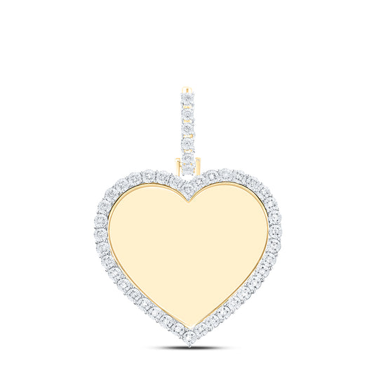 10kt Yellow Gold 1/8 Cttw Diamond Fanuk Memory Heart Pendant