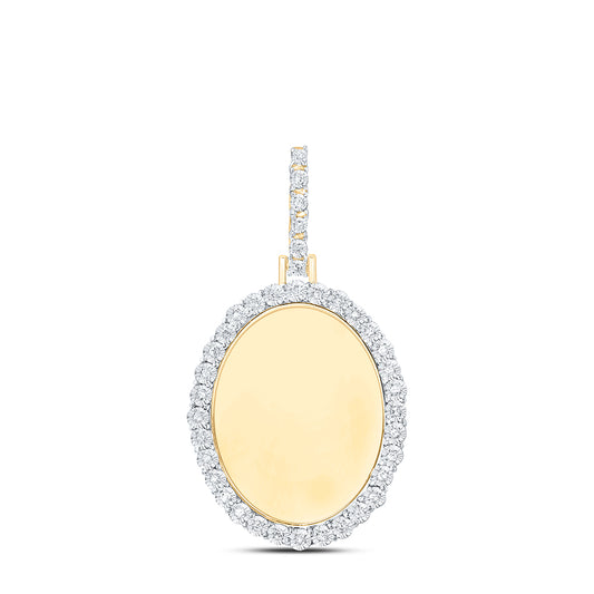 10kt Yellow Gold 1/10 Cttw Diamond Fanuk Memory Oval Shape Pendant