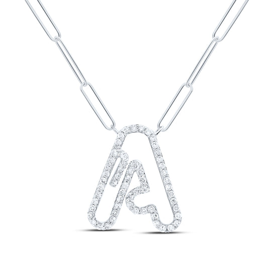 10kt Yellow Or White Gold Diamond Initial Necklace, Length: 18 Inch