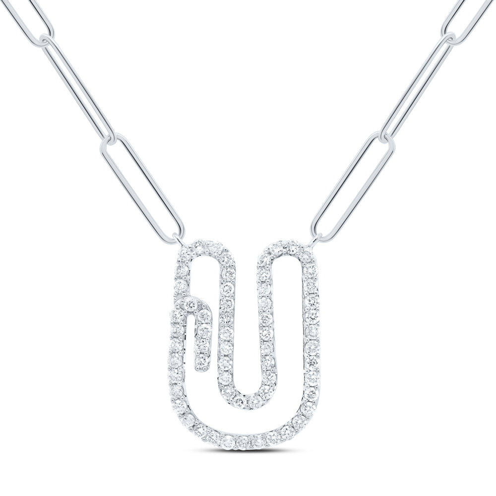 10kt Yellow Or White Gold Diamond Initial Necklace, Length: 18 Inch