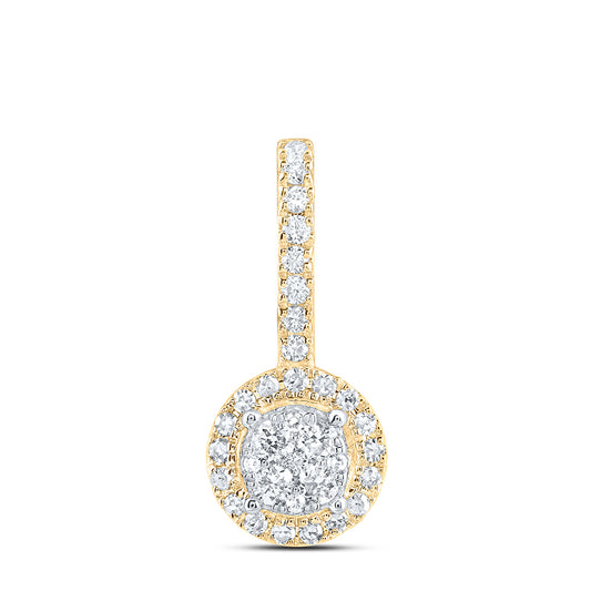 10kt Yellow Or White Gold Diamond Fashion Round Pendant