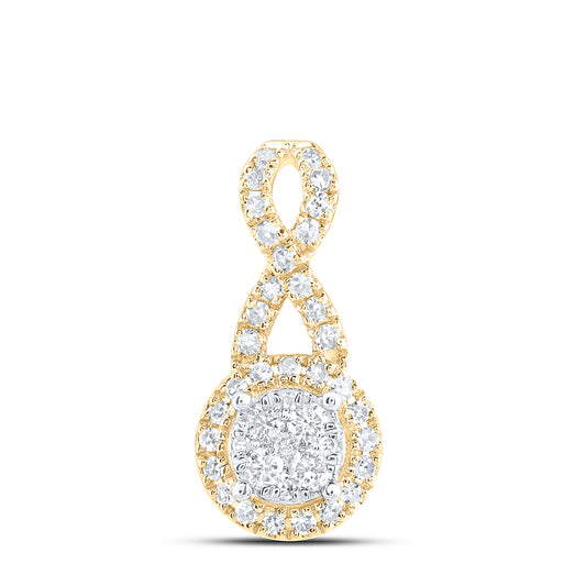 10kt Yellow Or White Gold Diamond Fashion Round Pendant
