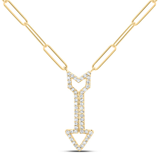 10kt Yellow Gold 1/4 Cttw Diamond Fashion Necklace, Length: 18 Inch