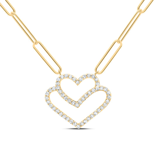 10kt Yellow Gold 1/4 Cttw Diamond Fashion Necklace, Length: 18 Inch