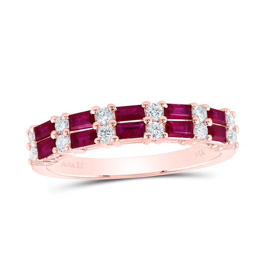 14kt Yellow Or White Gold Diamond Ana M Bag Ruby Natural Gem Wedding Engagement Anniversary Band