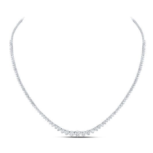 14kt White Gold 6 3/4 Cttw Diamond Fashion Necklace -, Length: 17 Inch