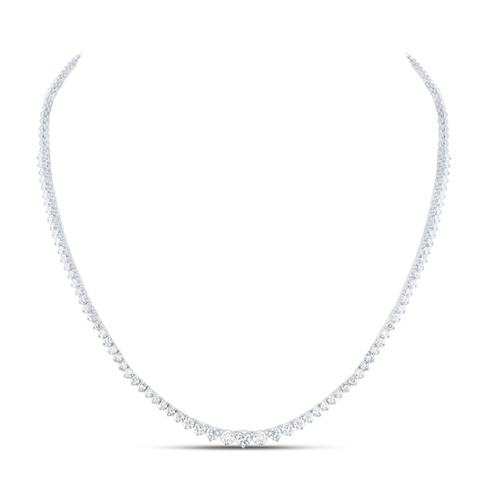14kt White Gold 5 Cttw Diamond Fashion Necklace -, Length: 17 Inch