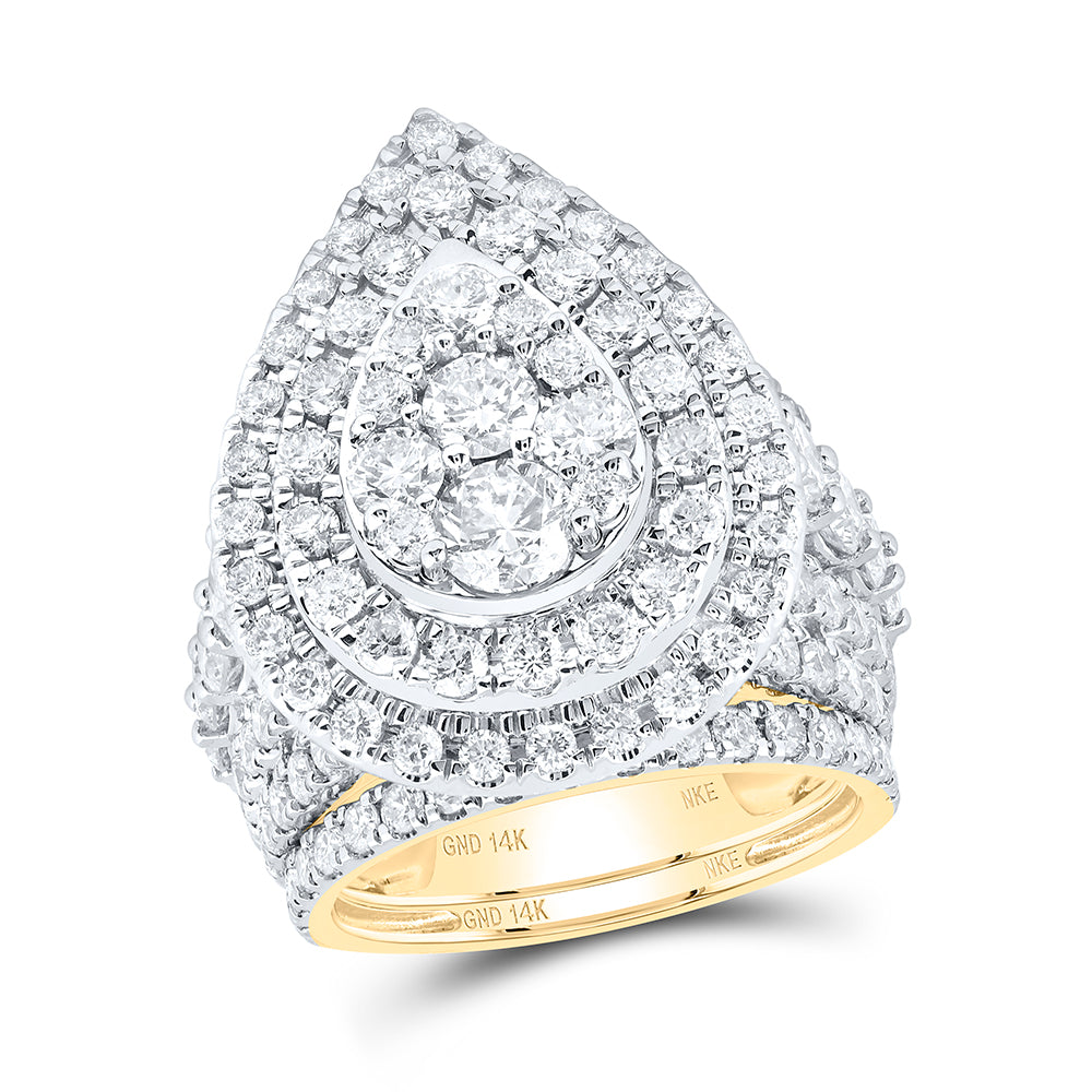 14kt Yellow Or White Gold Natural Diamond Fashion Wedding Engagement Anniversary Bridal Set