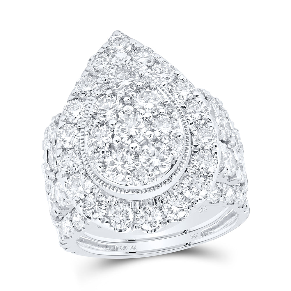 14kt White Gold 6 Cttw Diamond and 1/5 Cttw Nke Fashion Wedding Engagement Anniversary Bridal Set, Women Size: 5-9