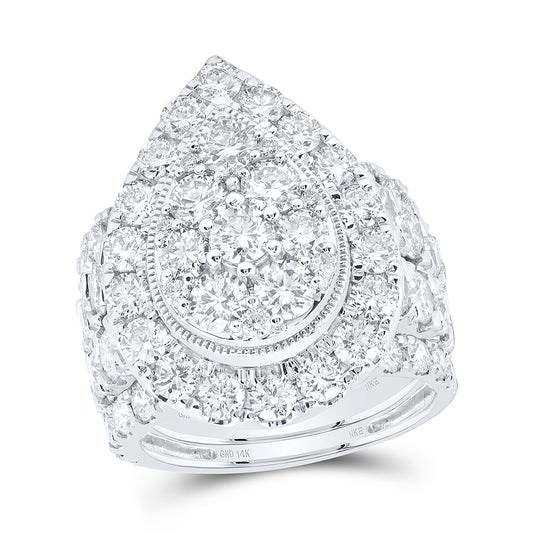 14kt White Gold 6 Cttw Diamond and 1/5 Cttw Nke Fashion Wedding Engagement Anniversary Bridal Set, Women Size: 5-9