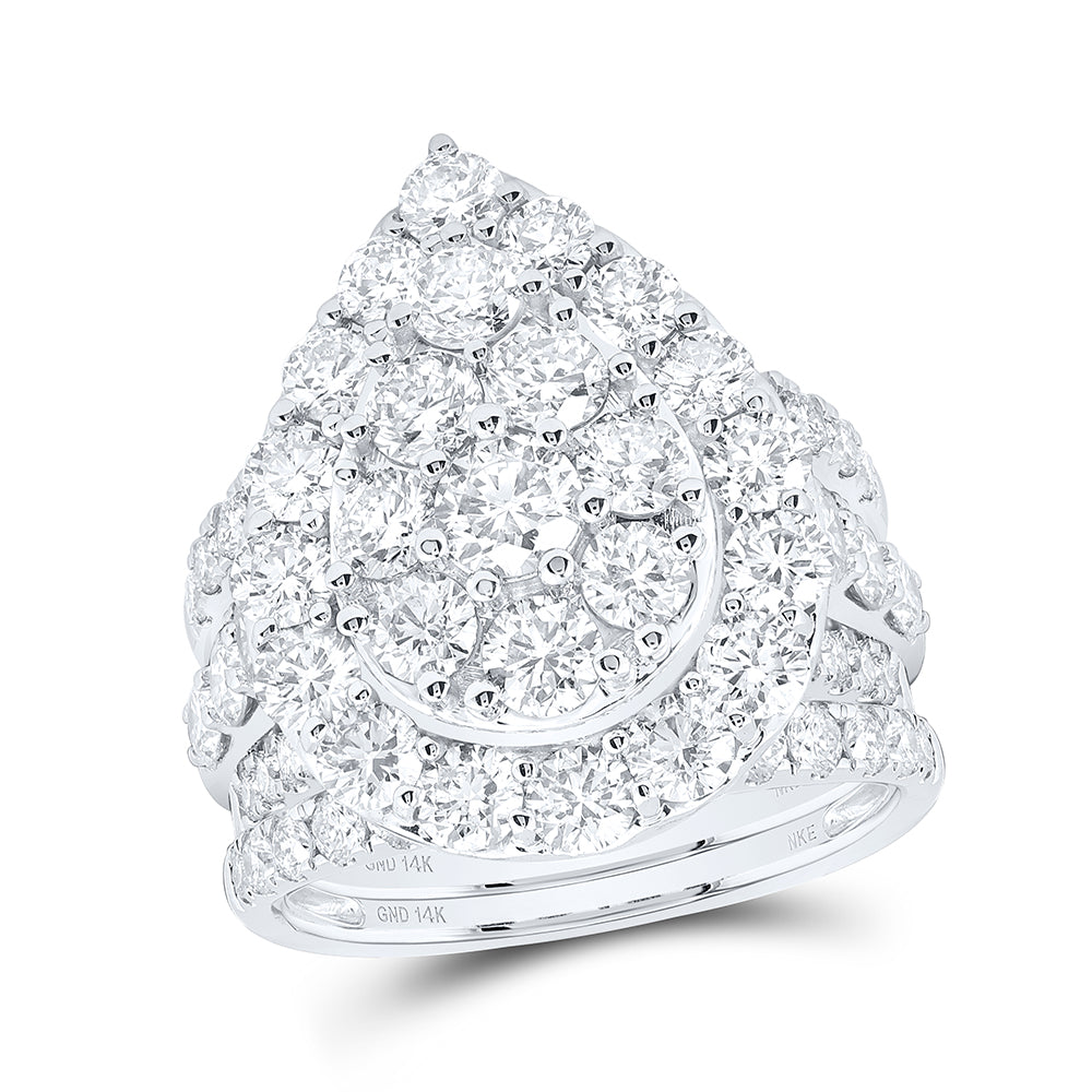 14kt White Gold 7 Cttw Diamond 3/8 Cttw Nke Fashion Wedding Engagement Anniversary Bridal Set, Women Size: 5-9