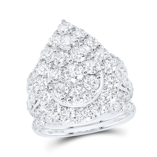 14kt White Gold 7 Cttw Diamond 3/8 Cttw Nke Fashion Wedding Engagement Anniversary Bridal Set, Women Size: 5-9