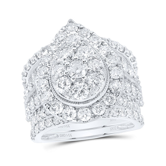 14K White Gold 5 Cwt Diamond 1/4 Ct Fashion Bridal Set, Womens Size: 5-9
