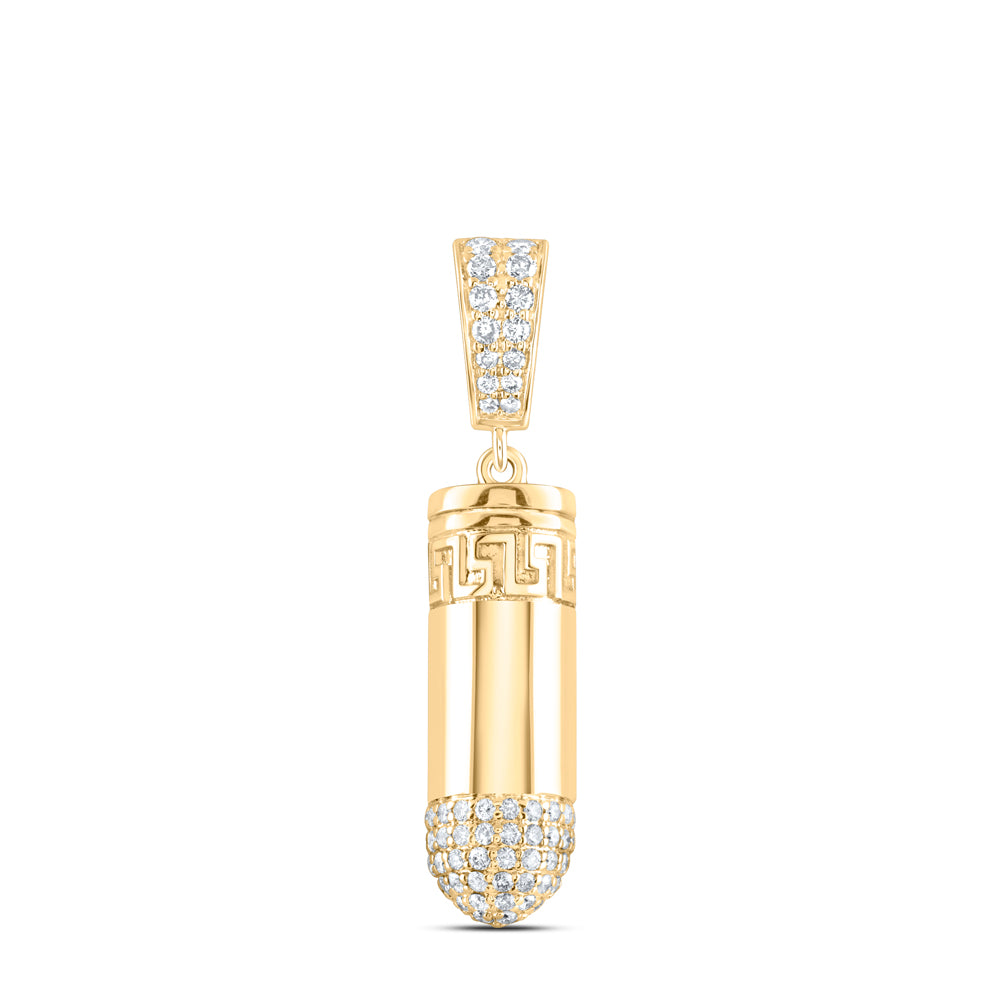 10kt Yellow Gold 5/8 Cttw Diamond Urn Mens Charm