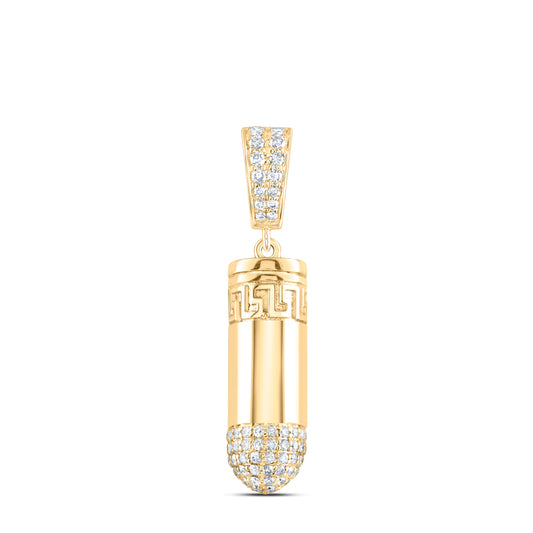 10kt Yellow Gold 5/8 Cttw Diamond Urn Mens Charm