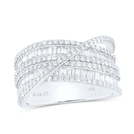 14kt White Gold 1 5/8 Cttw Diamond Ana M Wedding Engagement Fashion Band, Women Size: 5-9