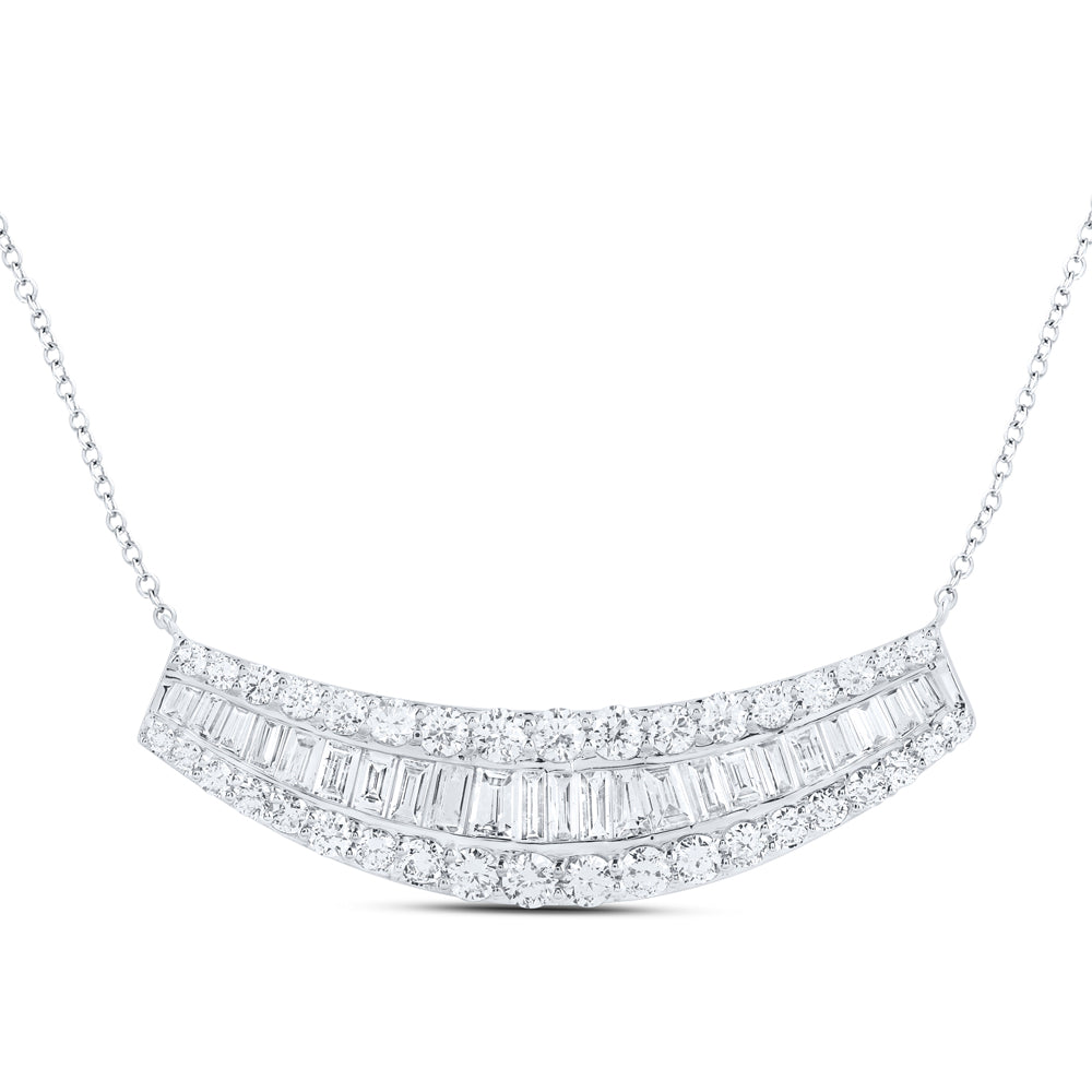 14kt White Gold 1 Cttw Diamond Ana M Fashion Necklace, Length: 18 Inch