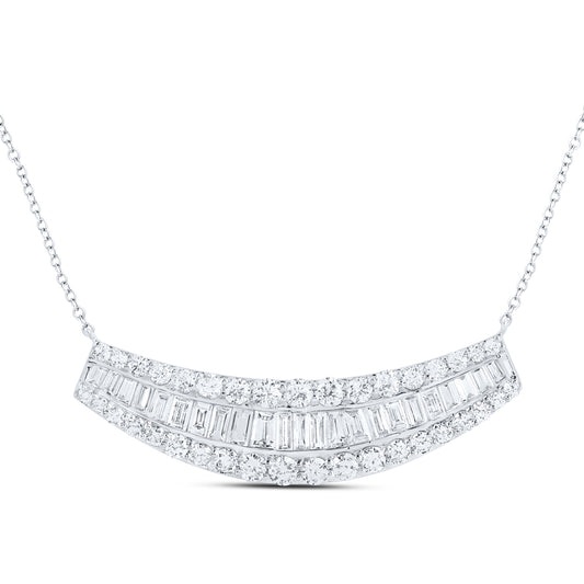 14kt White Gold 1 Cttw Diamond Ana M Fashion Necklace, Length: 18 Inch