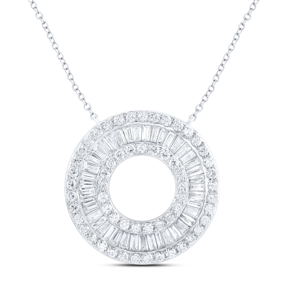 14kt White Gold 1 Cttw Diamond Ana M Fashion Necklace, Length: 18 Inch