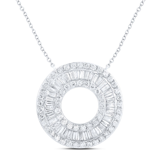 14kt White Gold 1 Cttw Diamond Ana M Fashion Necklace, Length: 18 Inch