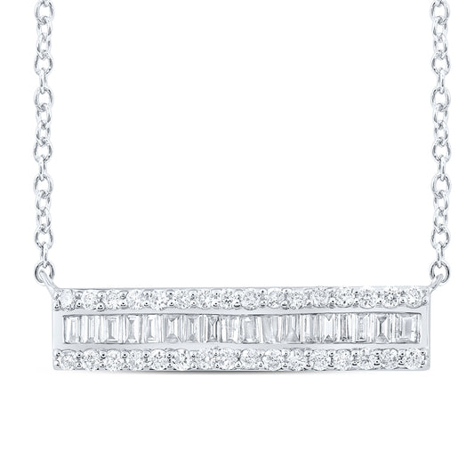 14kt White Gold 1/3 Cttw Diamond Ana M Fashion Necklace, Length: 18 Inch