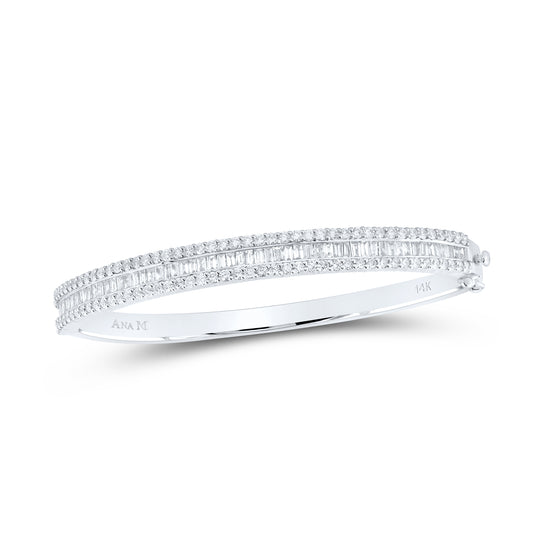 14kt White Gold 3 1/2 Cttw Diamond Ana M Fashion Bangle (60x48mm)