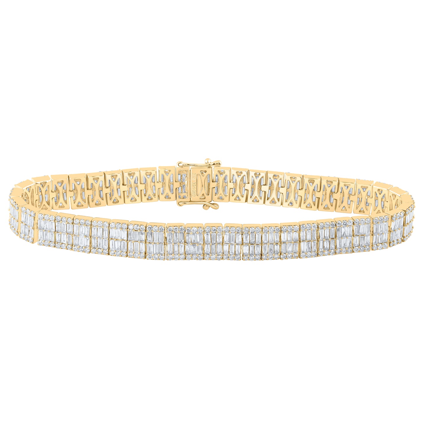 14K Yellow Gold 6Ctw Natural Diamond Nke (7.80Mm) Bracelet (7 Inch)